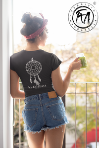 FAMANCA Nefelibata Fuser Relaxed T-Shirt Damen Dunkle Farben (Rücken)